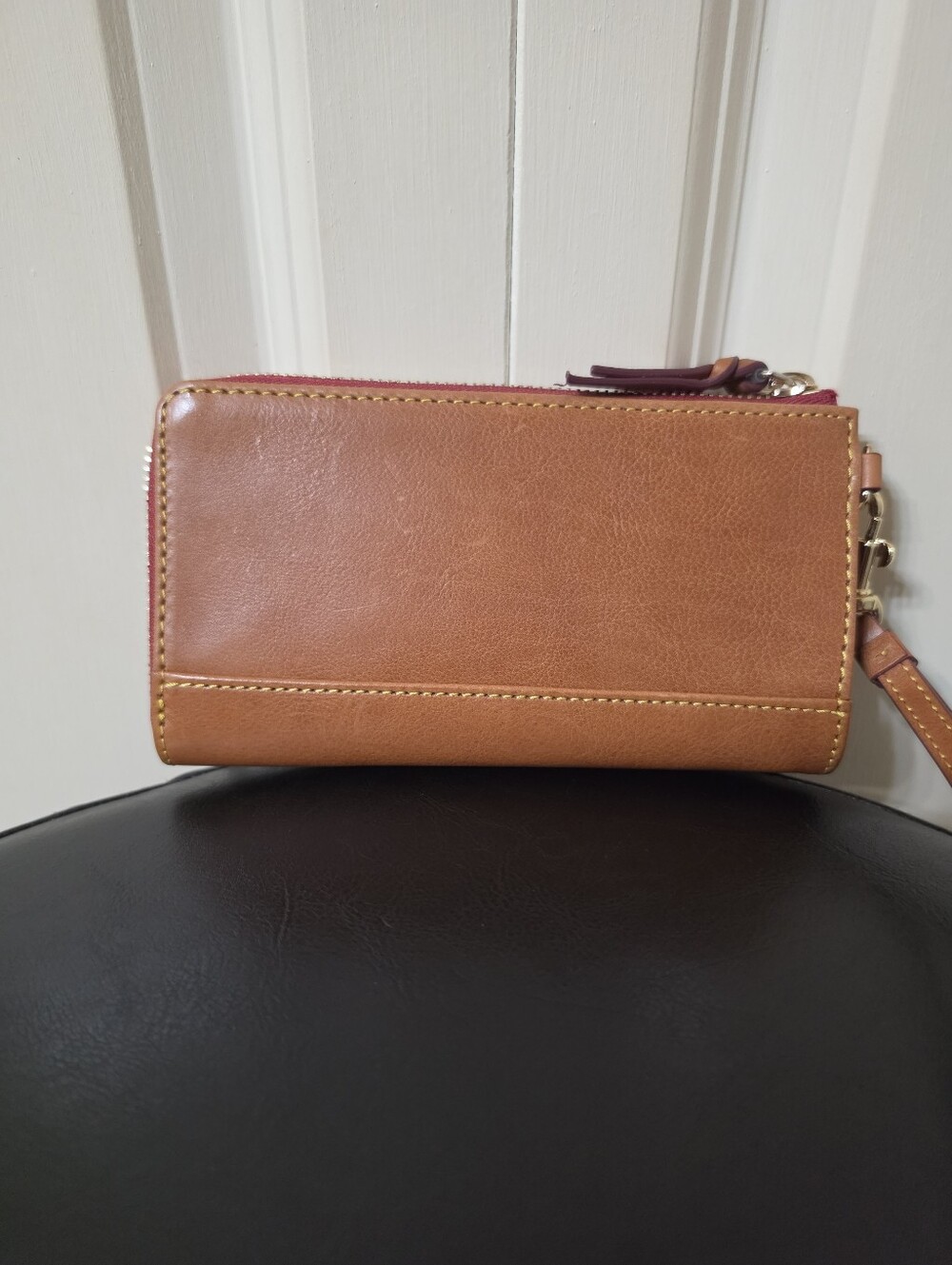 Dooney Florentine Fold Zip Wristlet/Color: Natural - Picture 2 of 8